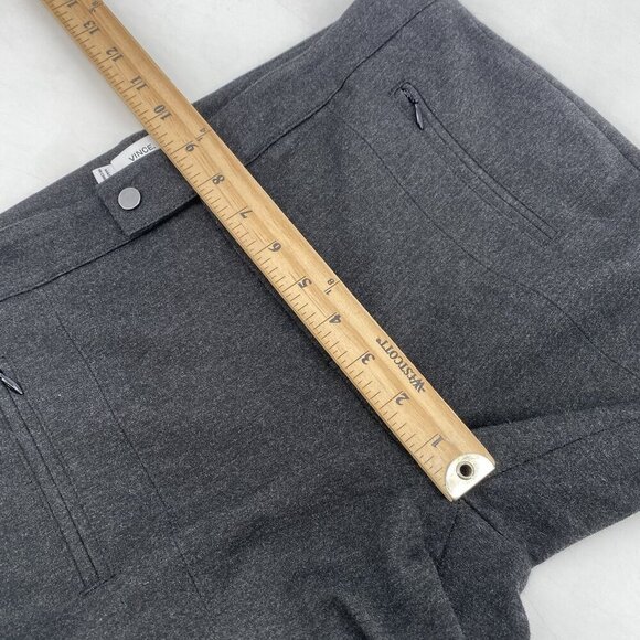 VINCE Women's Size 10 Heather Gray Ponte Knit Front Seam Pant With Zippers - Picture 11 of 12